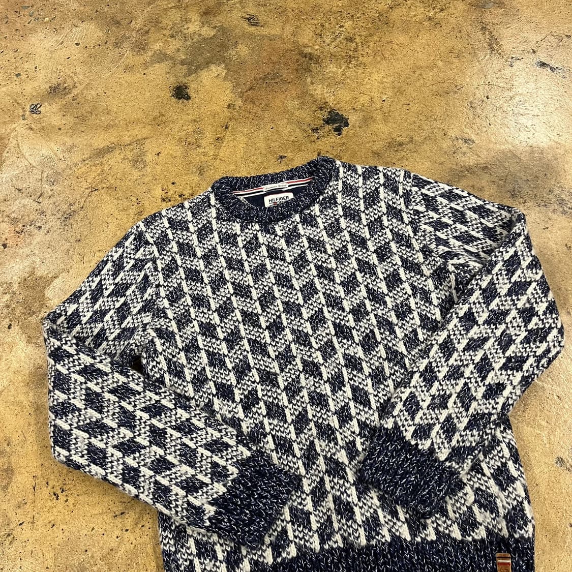 [정품/M] 타미힐피거 패턴 니트 스웨터 b19 상품이미지1