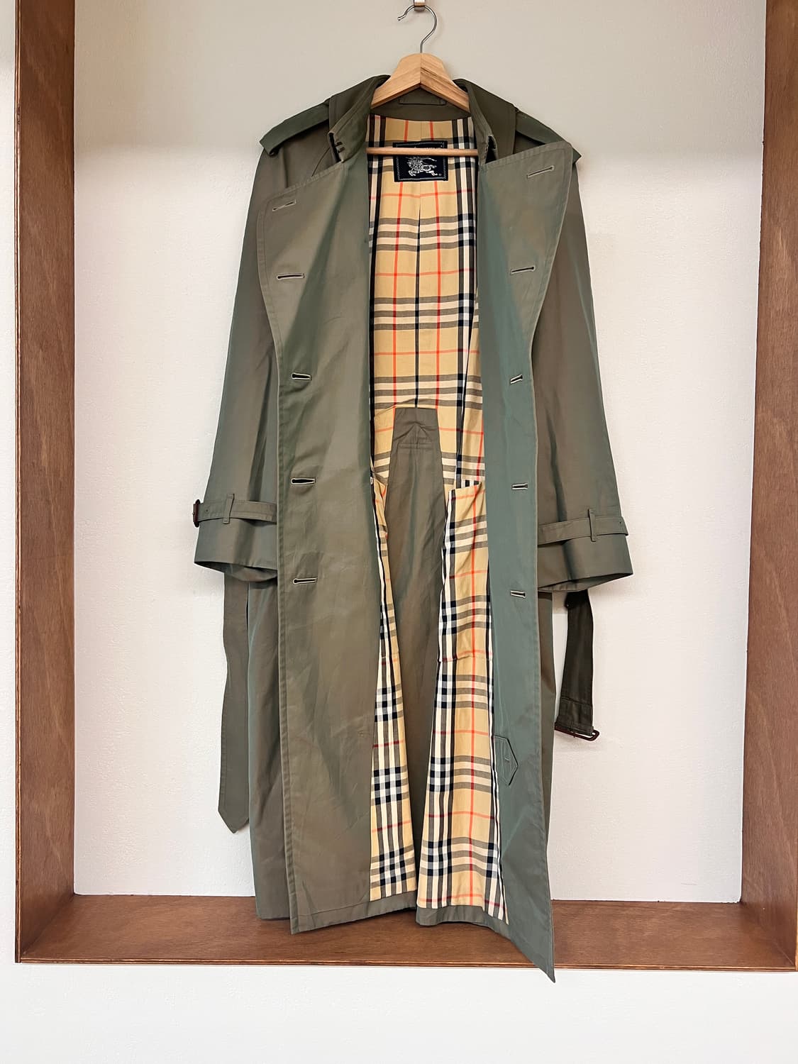 빈티지 버버리 투톤 더블 트렌치 코트 (올리브/브론즈) 상품이미지3