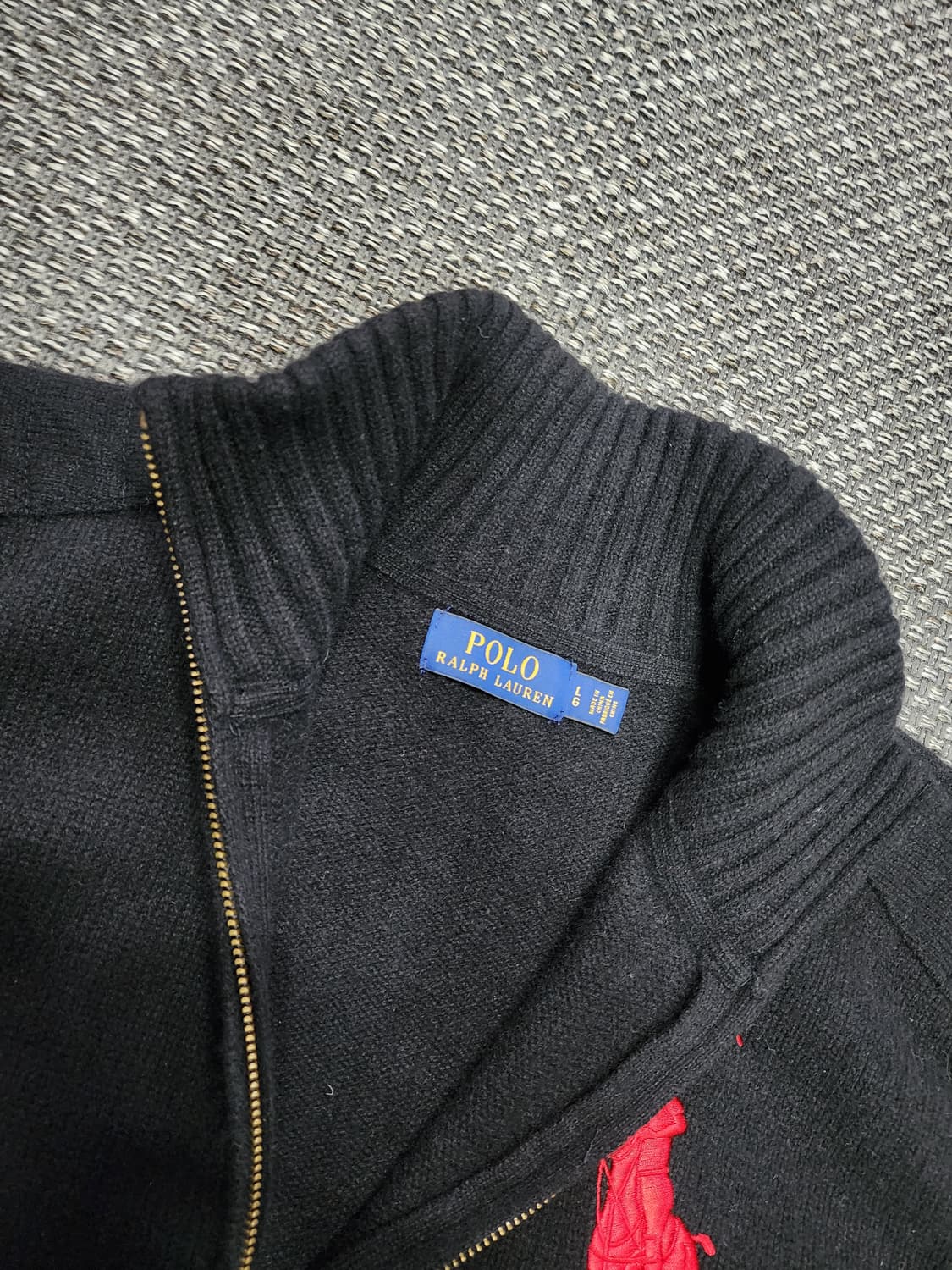 폴로 랄프로렌 블랙 니트 집업 L사이즈  상품이미지5