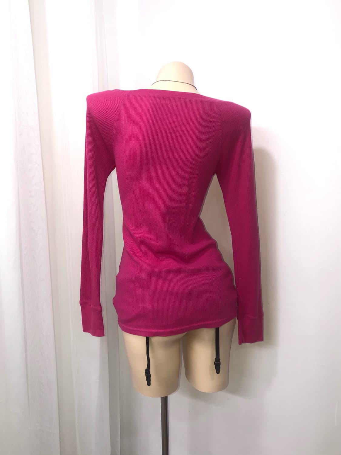 hot pink lettering ribbed long sleeve 상품이미지3