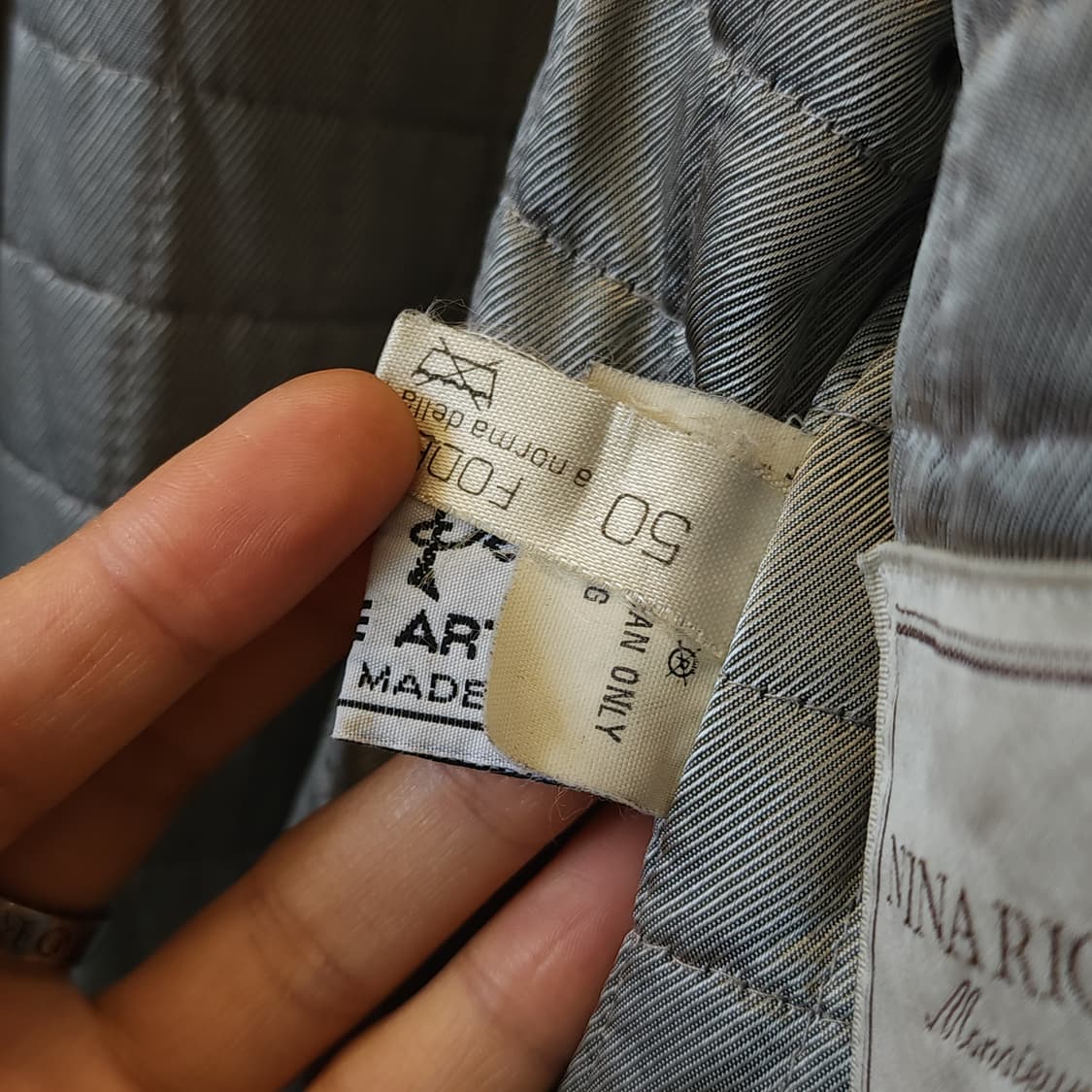 90s 니나리치 레더 카코트 니티드 디테일 프렌치 코트 사파리 가죽 50 상품이미지9