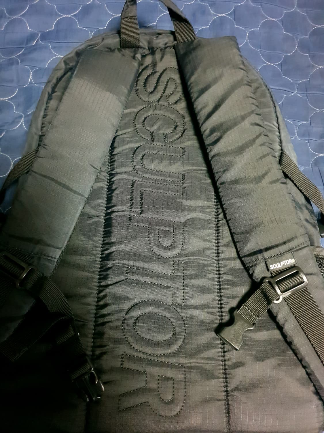 (단종매물) 스컬프터 멀티 더블포켓 나일론 스트릿 백팩 블랙 상품이미지4