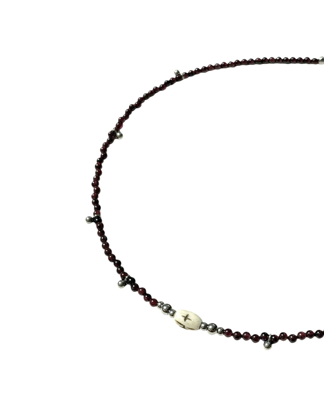 [rrrocnoc] tiny thorn 우각 가넷 비즈목걸이 상품이미지5