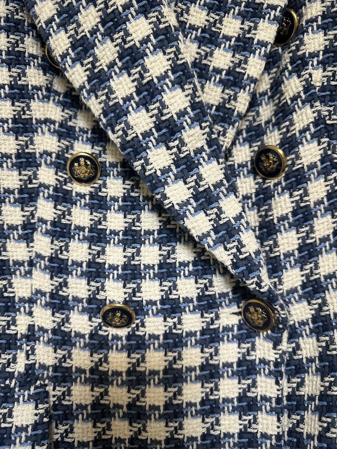 자라 네이비 화이트 체크 트위드 자켓 상품이미지8