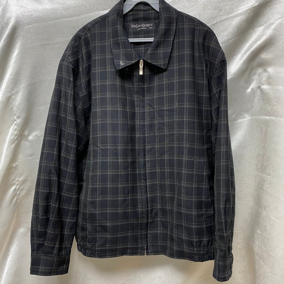 입생로랑 체크 블루종 자켓 105 상품이미지1