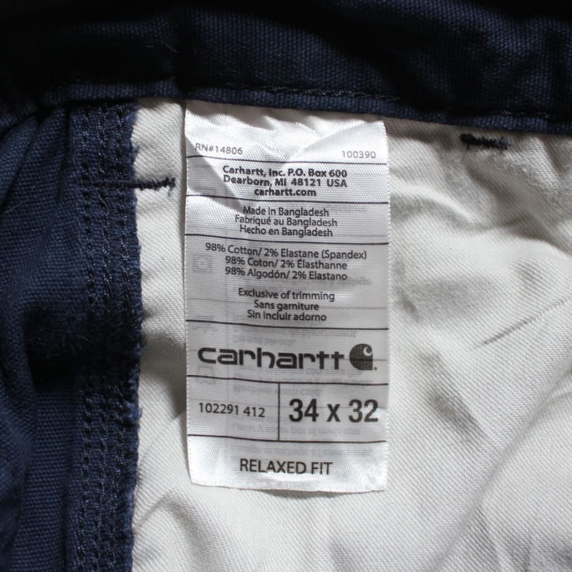 Carhartt 칼하트 102291 네이비 트윌 워크팬츠  상품이미지7