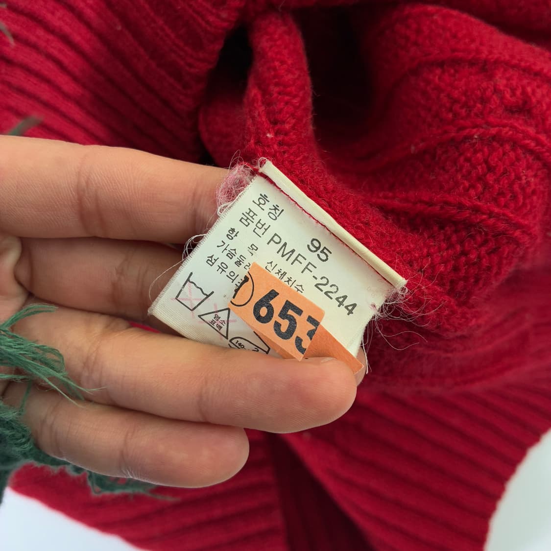 Polo 폴로 랄프로렌 90‘s 레드 쉐틀랜드 울 케이블 니트 상품이미지6