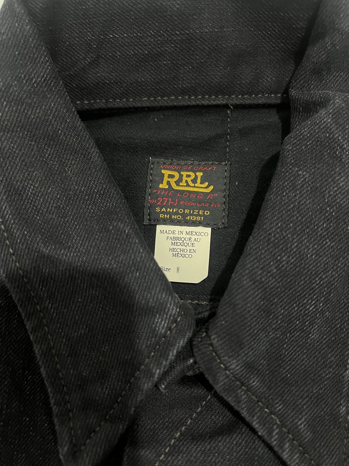 Rrl lot271 블랙 M사이즈 새거 팝니다(택 달려있음) 상품이미지3
