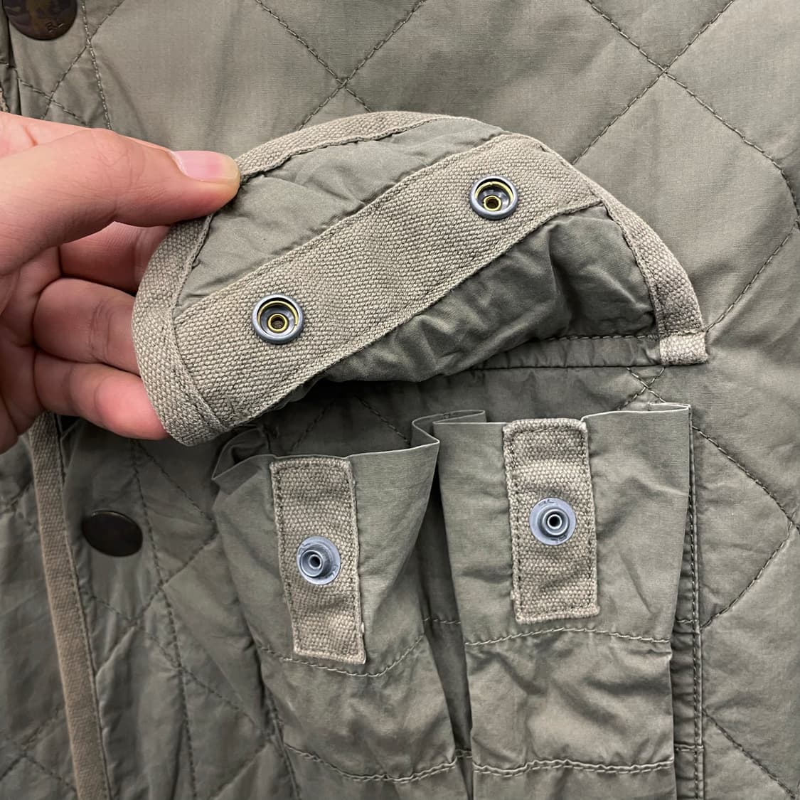 90s 폴로 랄프로렌 퀼팅 후드 탈부착 유틸리티 포켓 거너 자켓 상품이미지4