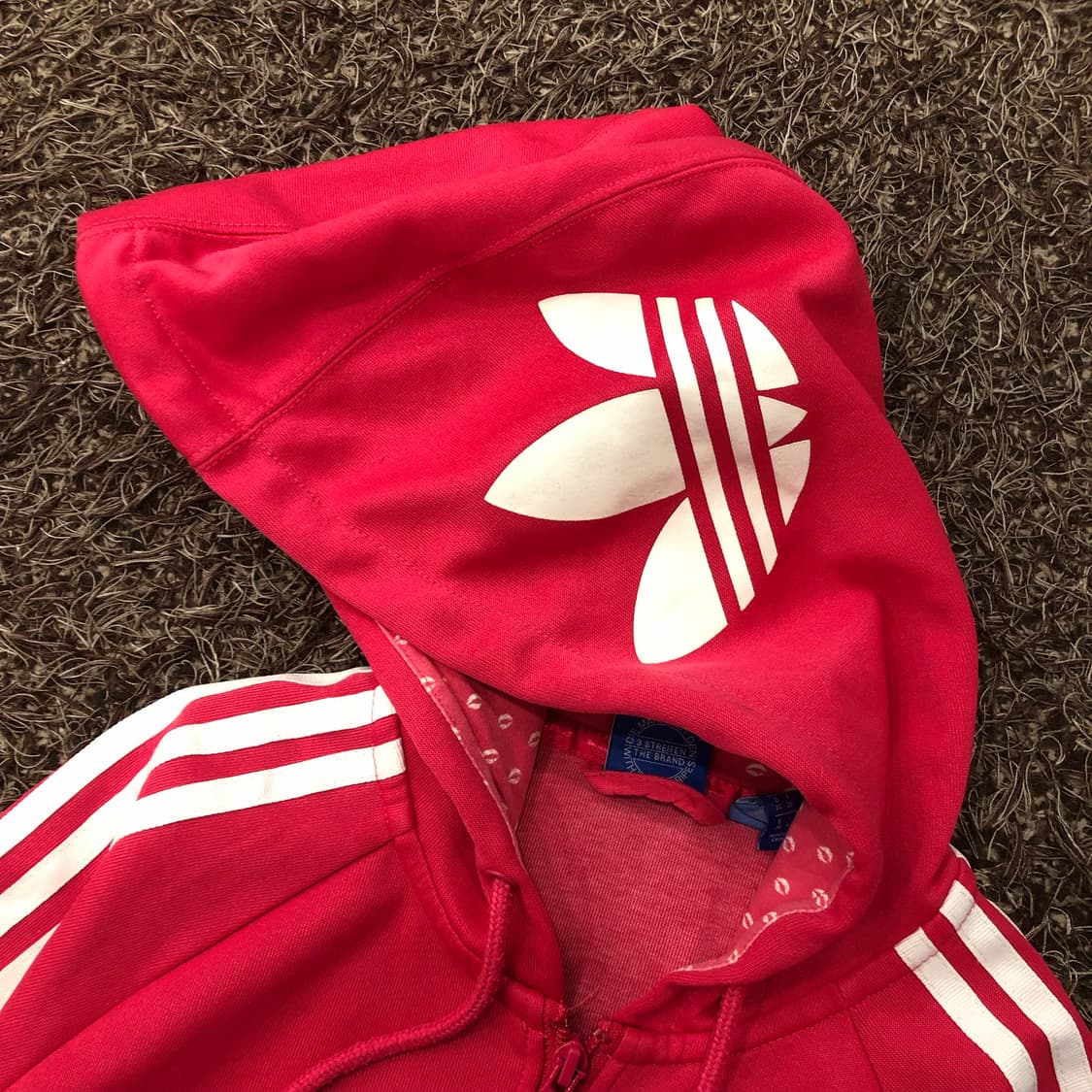 S 아디다스 핑크 후드 져지 트랙 자켓 상품이미지4