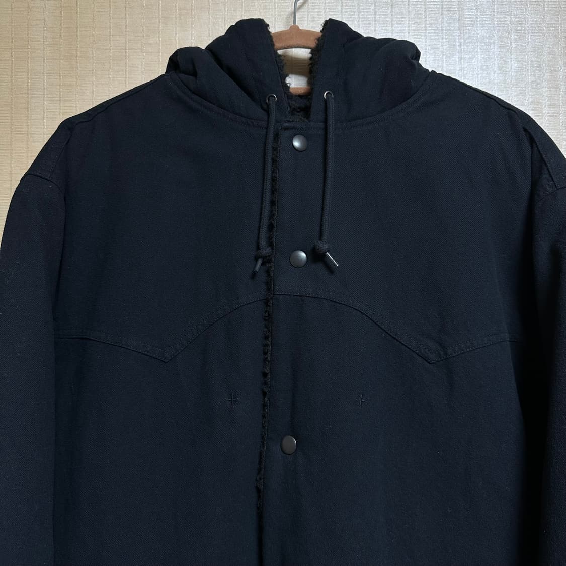 슈프림 넘버나인 포우 셔링 후드 코트 블랙 XL사이즈 상품이미지3