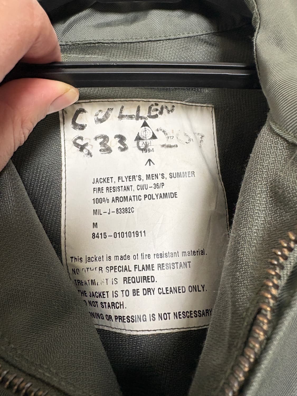 호주 공군 파일럿 자켓 항공 점퍼 cwu-36 p 1994년 보급품 M 상품이미지8