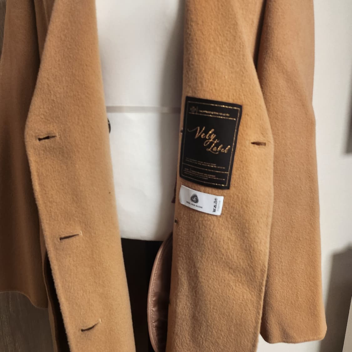 《새상품》핸드메이드 울 롱코트 상품이미지5