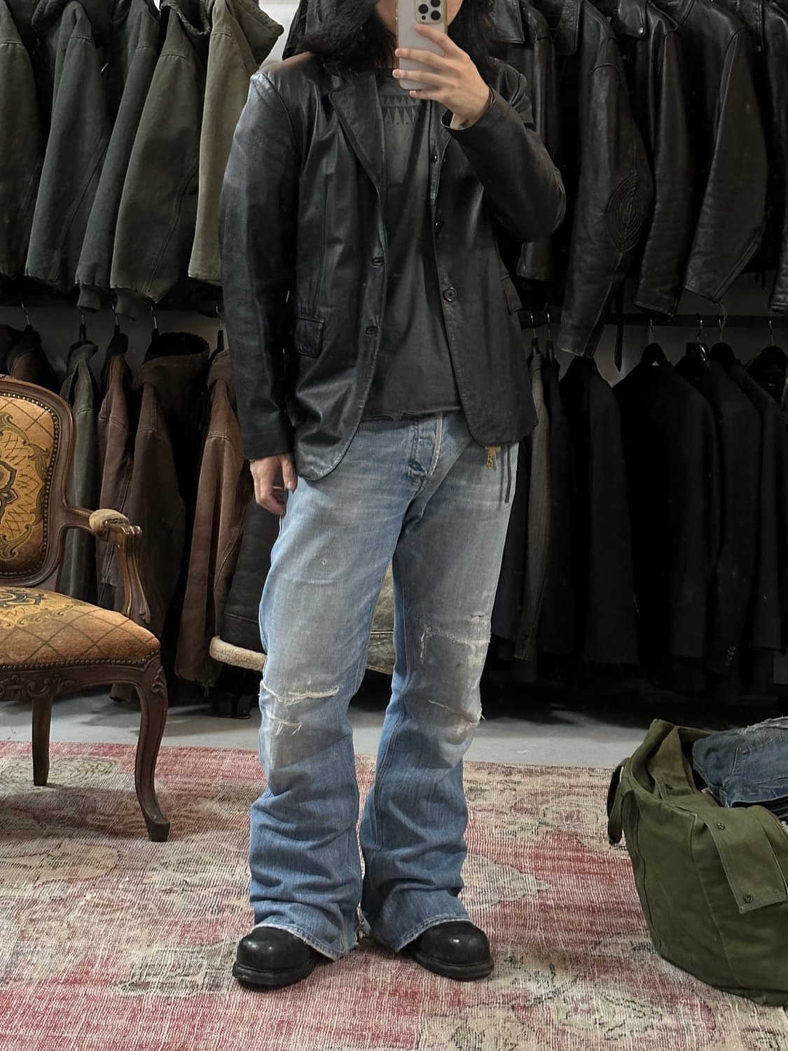 00's 레더 블레이저 가죽 자켓 상품이미지3