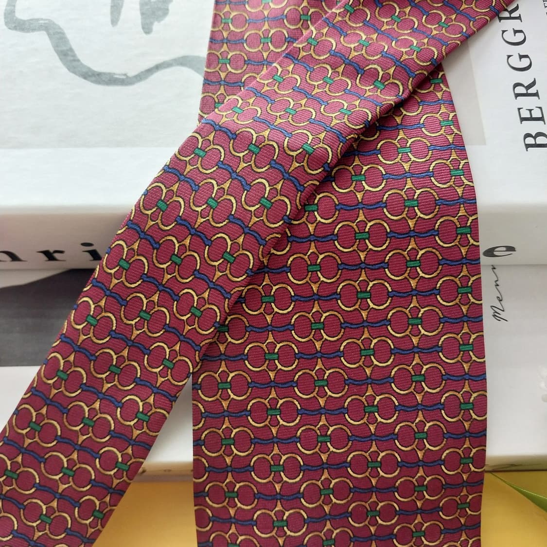 펜디 실크 브라운  체인 패턴 넥타이 9.4cm A등급 K2145
 상품이미지10