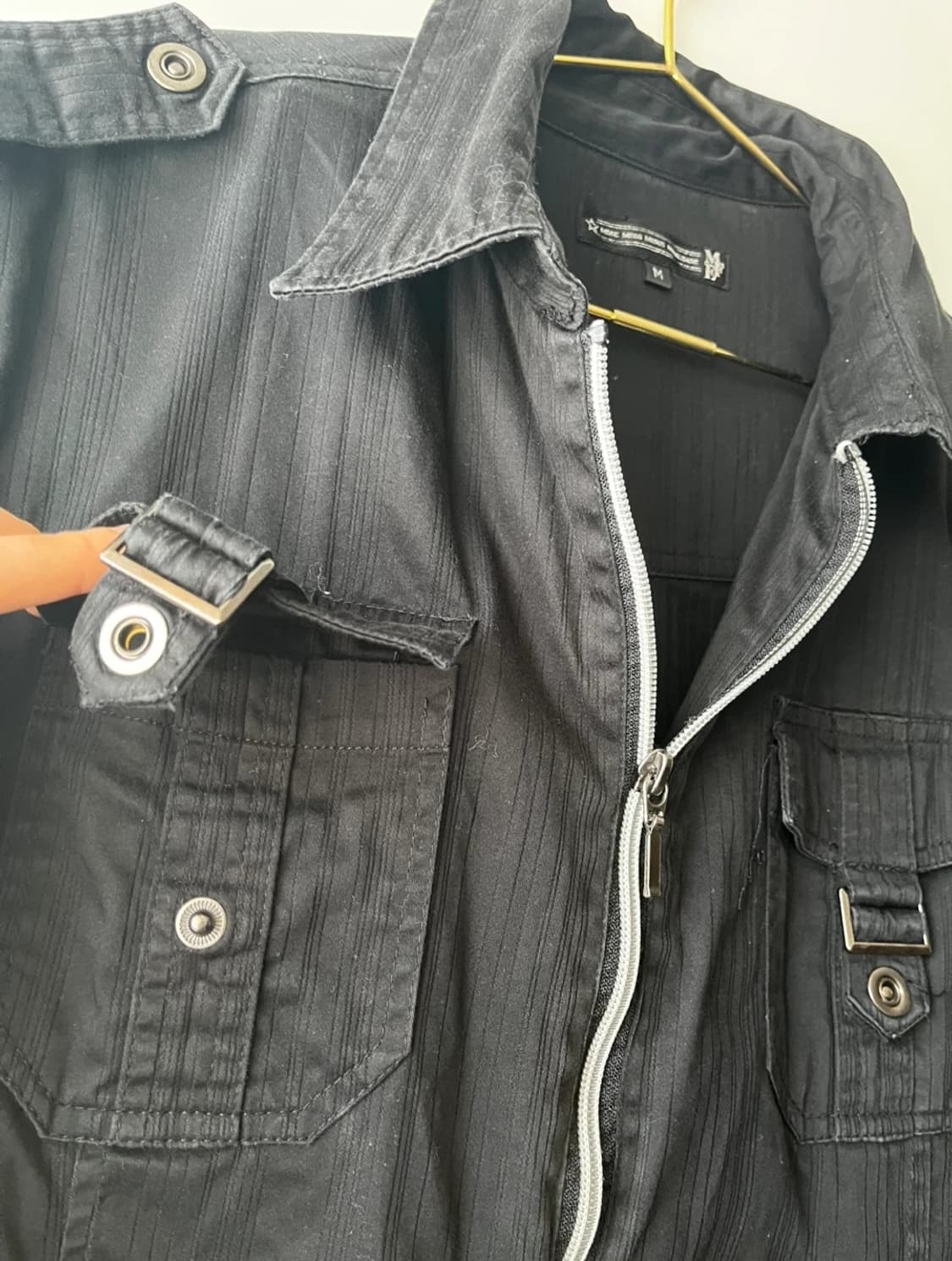 빈티지 포켓 셔츠 자켓 블랙  상품이미지4