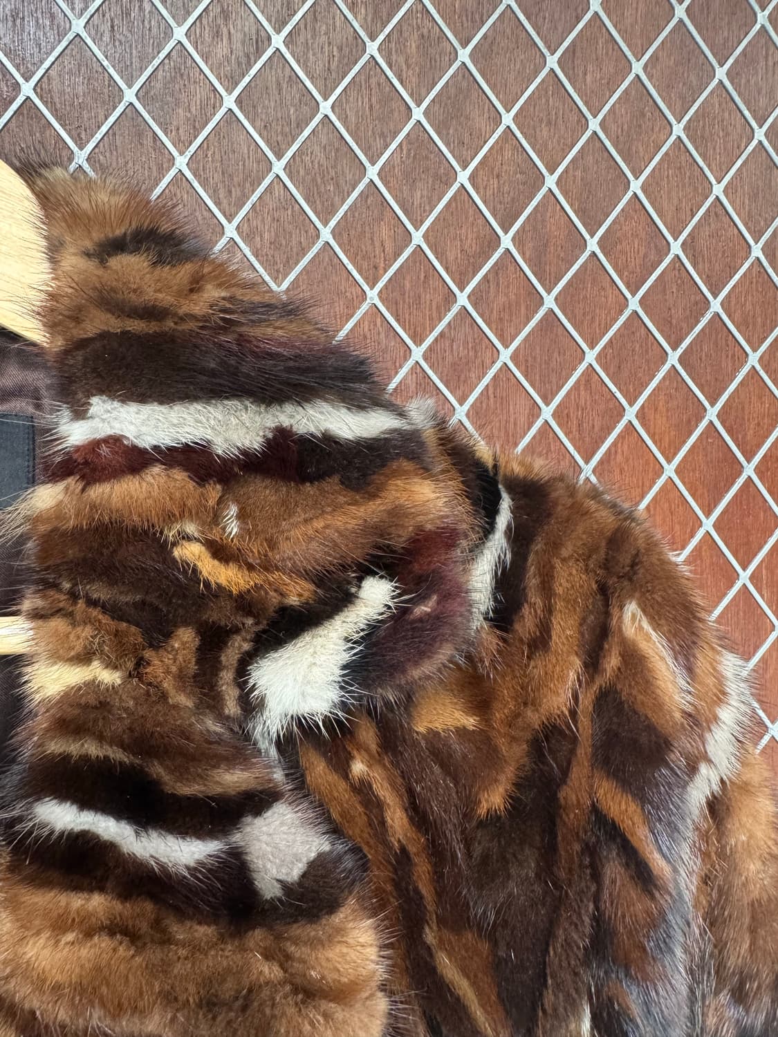 빈티지 리얼 밍크 카모 브라운 퍼 셔링 코트 자켓 상품이미지4