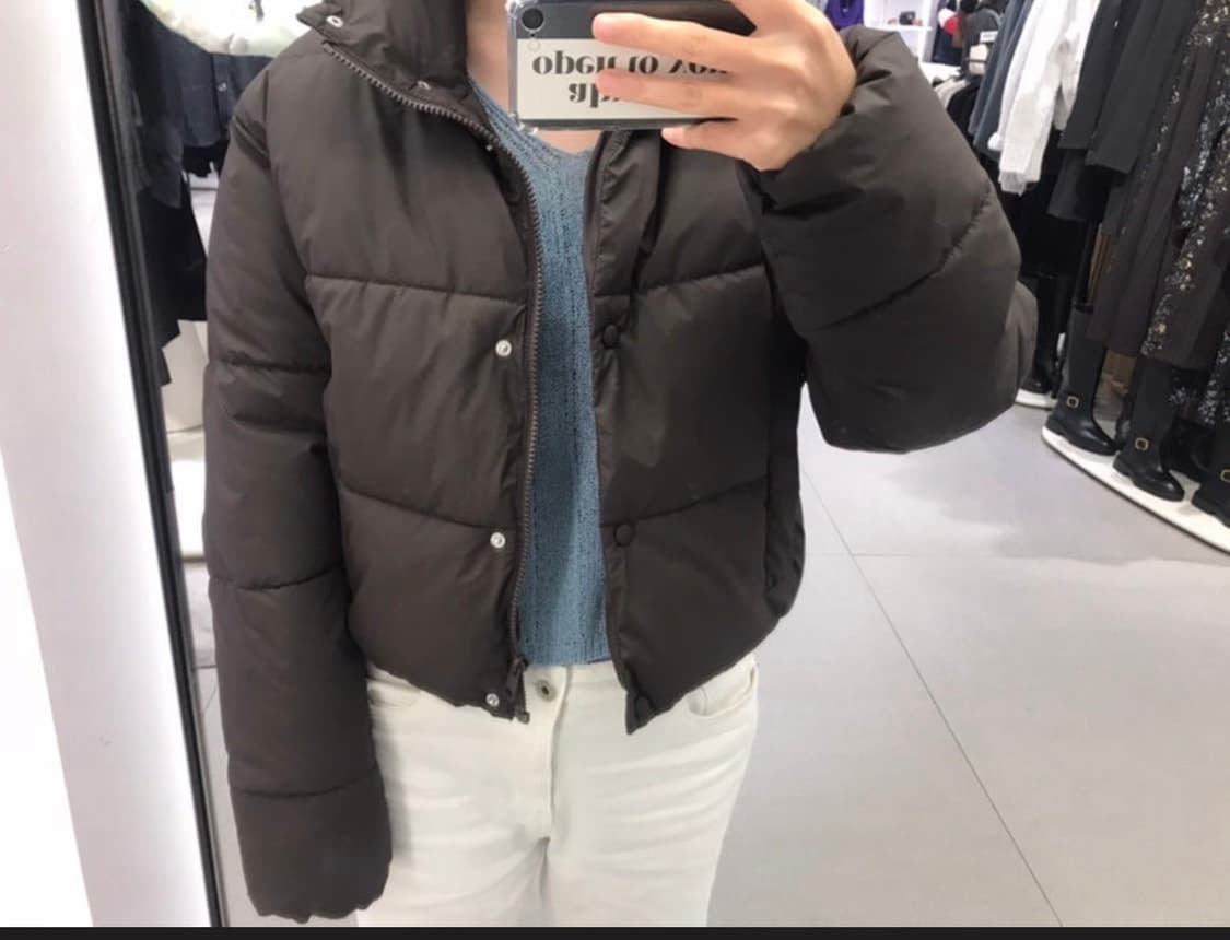 [S]ZARA 워터프루프 숏 패딩/짙은브라운  상품이미지2