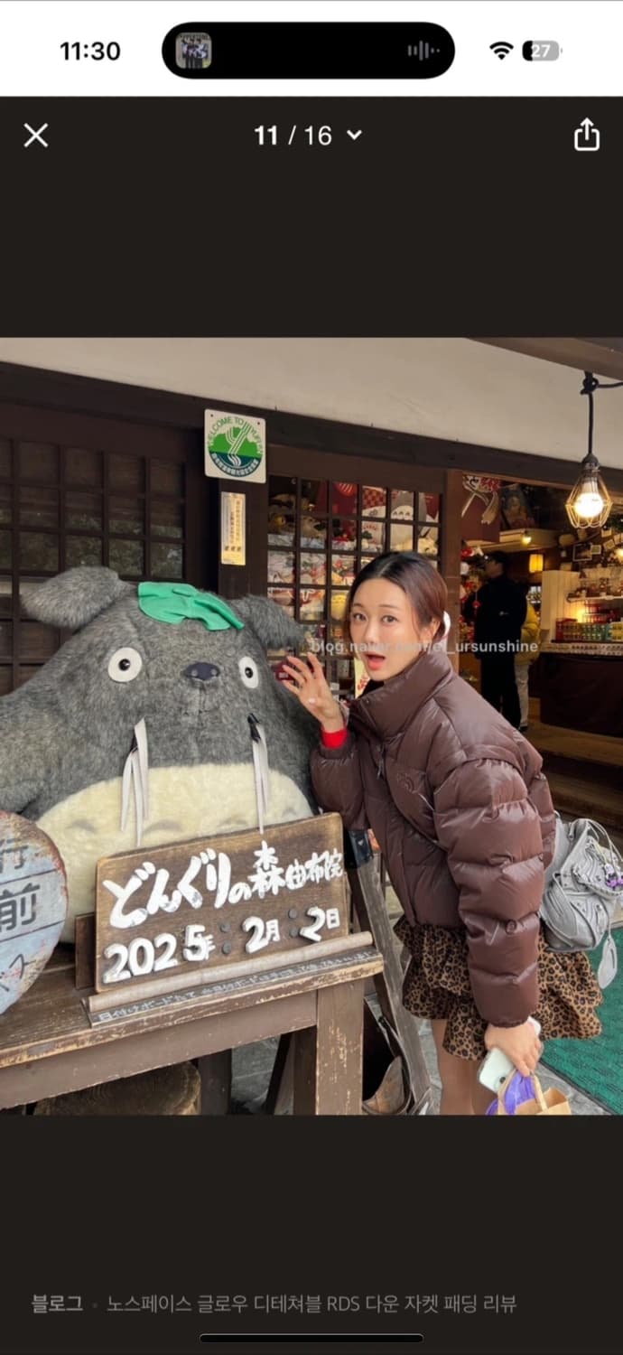 (w)노스페이스 글로우 눕시 숏패딩 브라운 L사이즈(패딩조끼로 활용가능) 상품이미지7