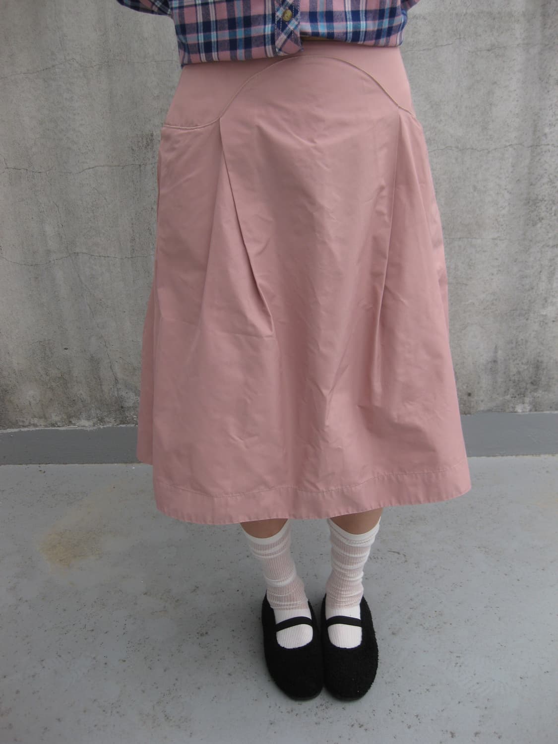 질샌더 네이비 미디 스커트  상품이미지1