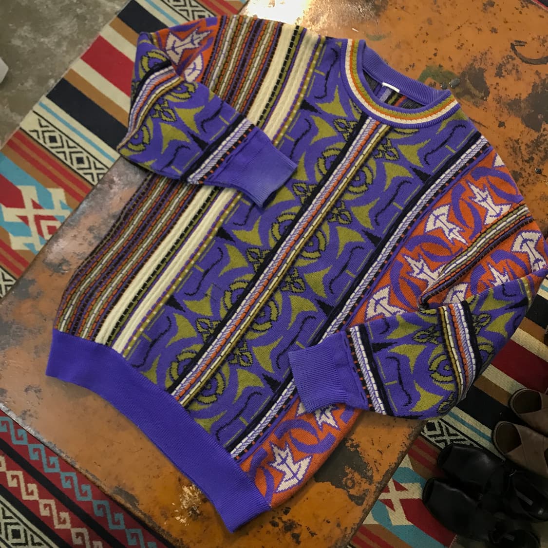 Japan VTG 아이코닉 패턴 울 스웨터 남성 102 여성 프리사이즈 상품이미지1