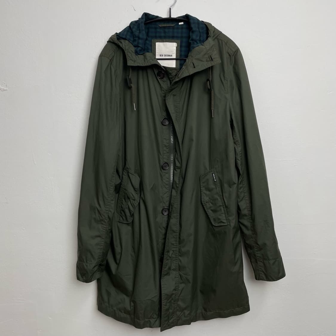벤셔먼 Ben Sherman 카키 후드 롱 야상자켓 S 상품이미지4