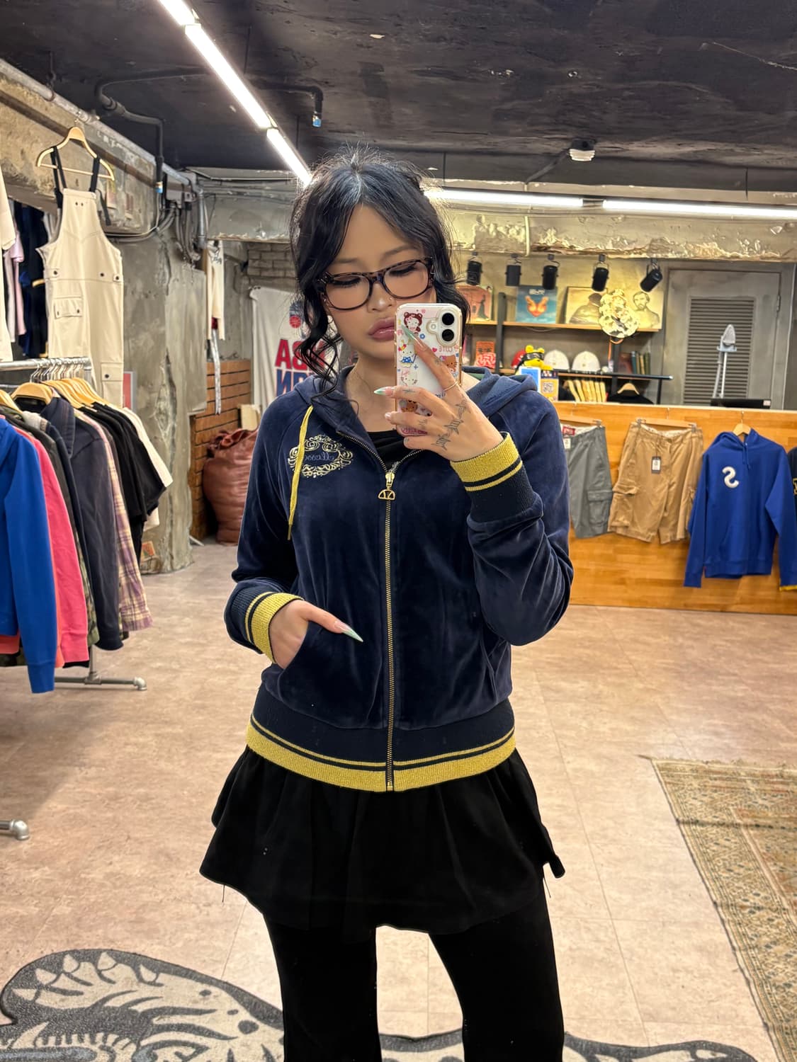 ellesse 벨벳 네이비 후드집업 #csz4224 상품이미지3