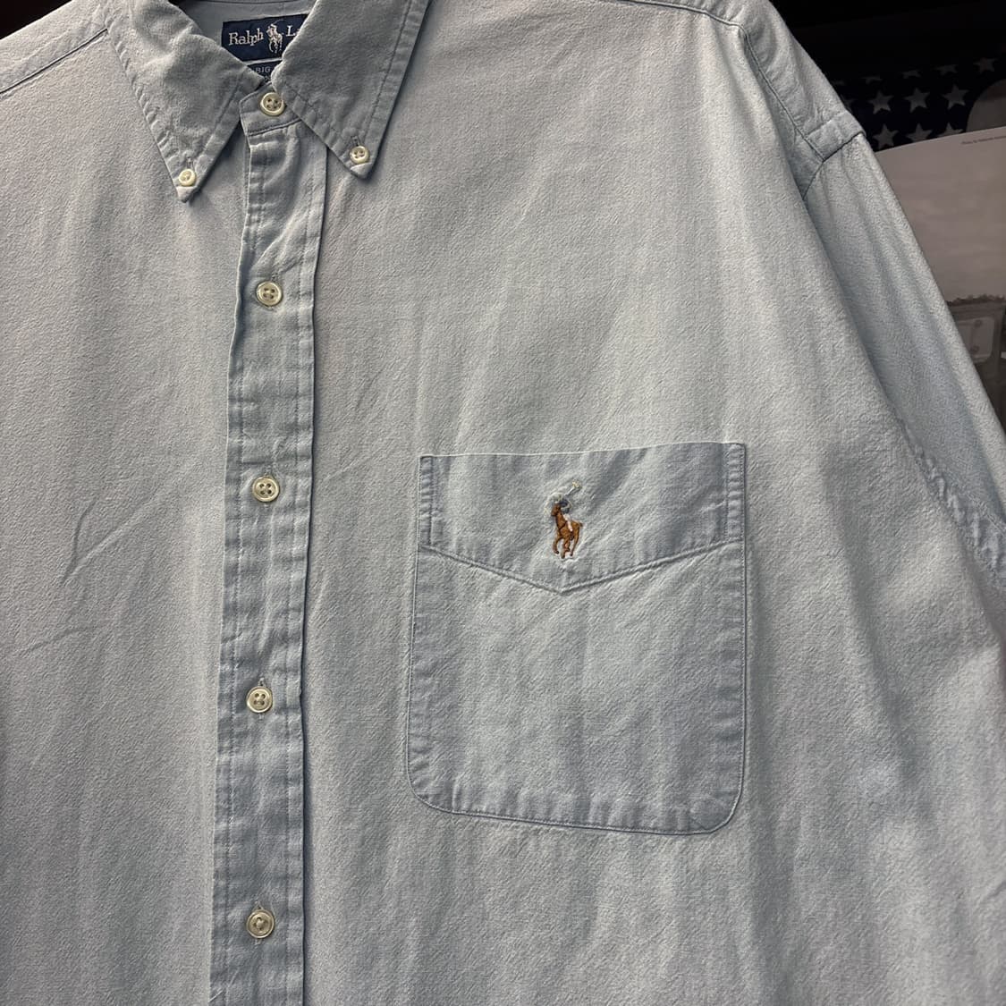 90s 폴로 랄프로렌 Big Shirt 라인 샴브레이 셔츠  N1008 상품이미지5