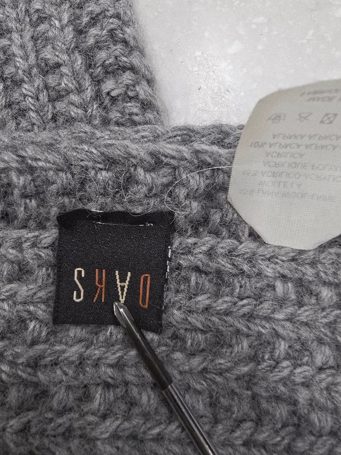 닥스 모알파카혼방니트 머플러 그레이 이태리 상품이미지7