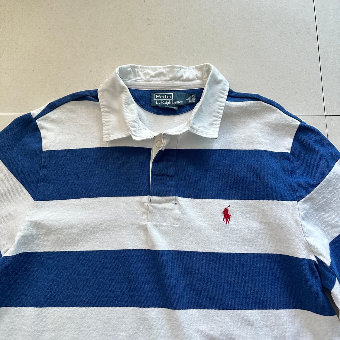 90s 폴로 랄프로렌 스트라이프 럭비셔츠 커스텀핏 상품이미지2