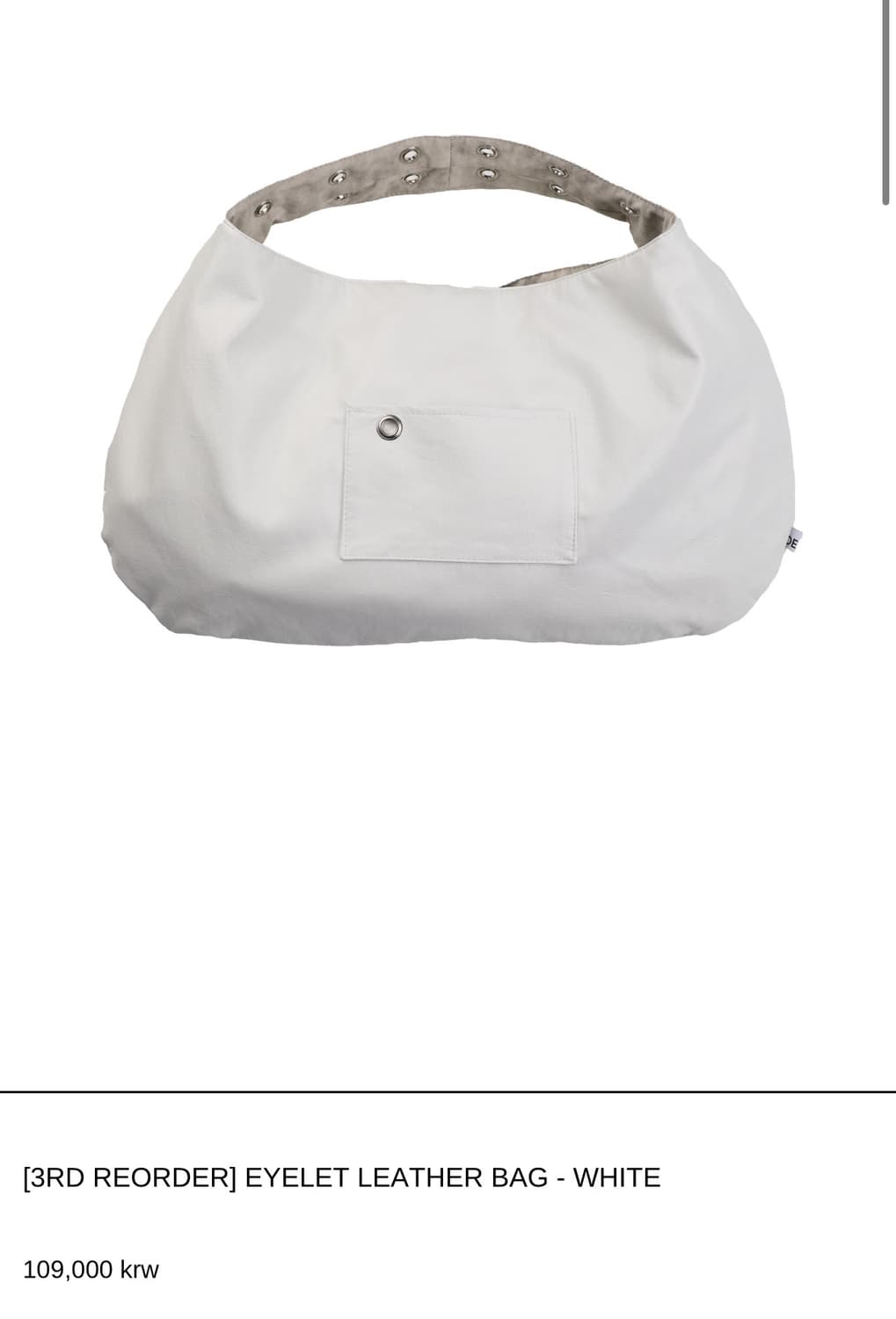 EYELET LEATHER BAG - WHITE 상품이미지1