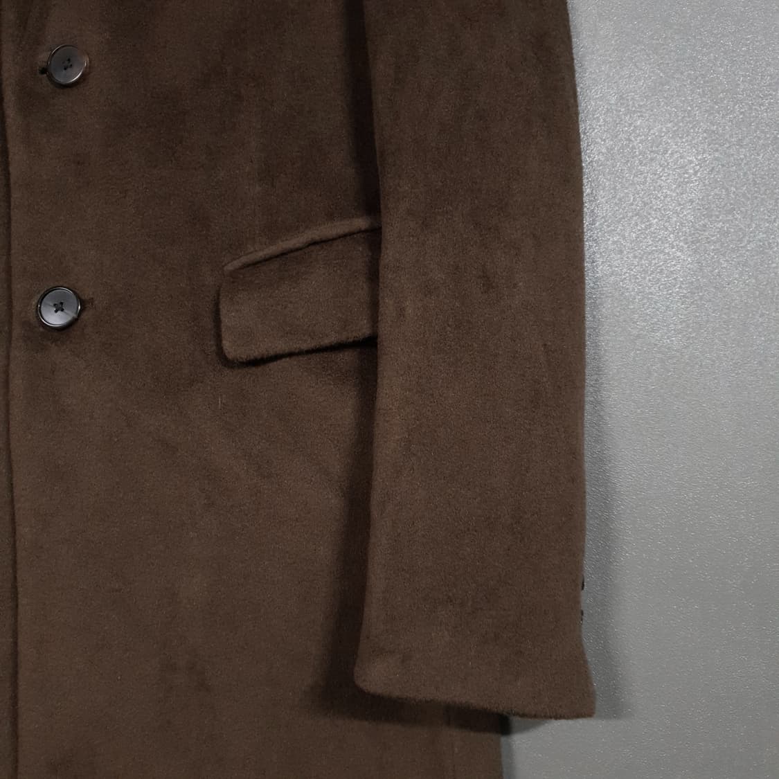 95) TIME 타임 옴므 캐시미어 울 싱글 버튼 코트 자켓 브라운 상품이미지2