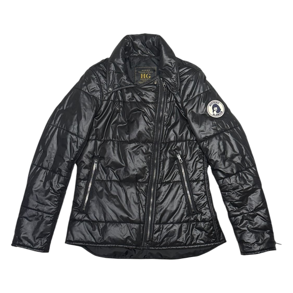 히스테릭 글래머 아카이브 히스걸 패치 사선 라이더 경량 패딩 자켓 상품이미지1