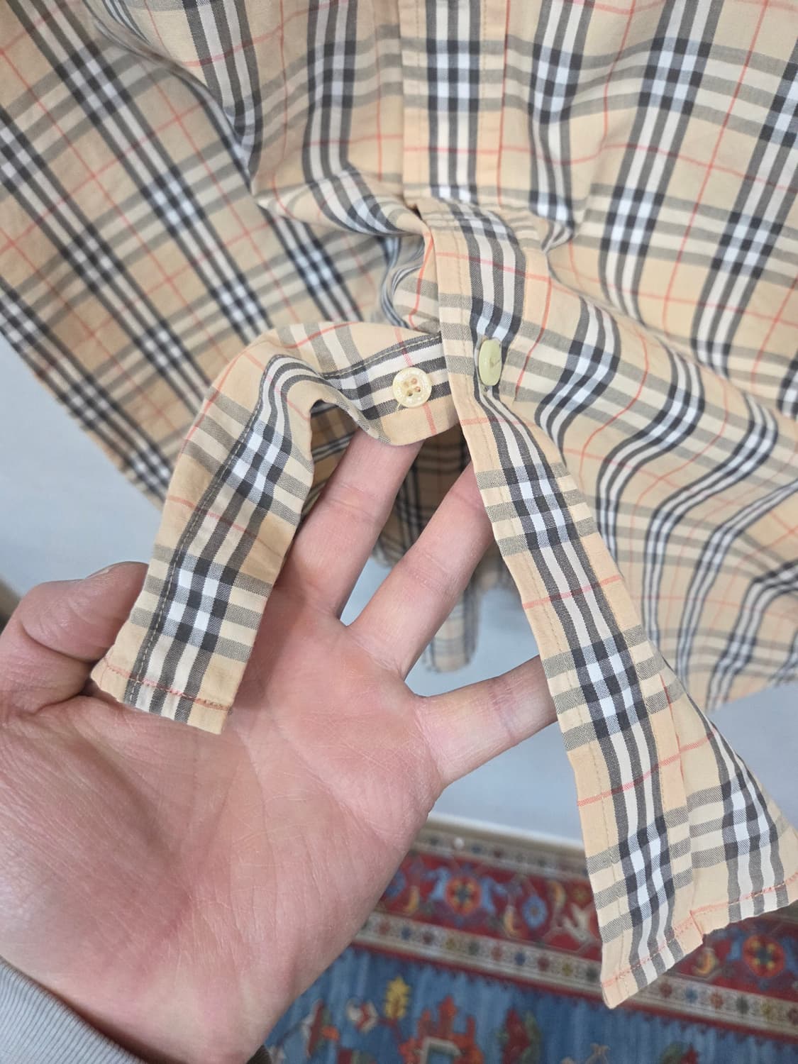 버버리 올드스쿨 빈티지 노바체크 셔츠반팔 xl 상품이미지6