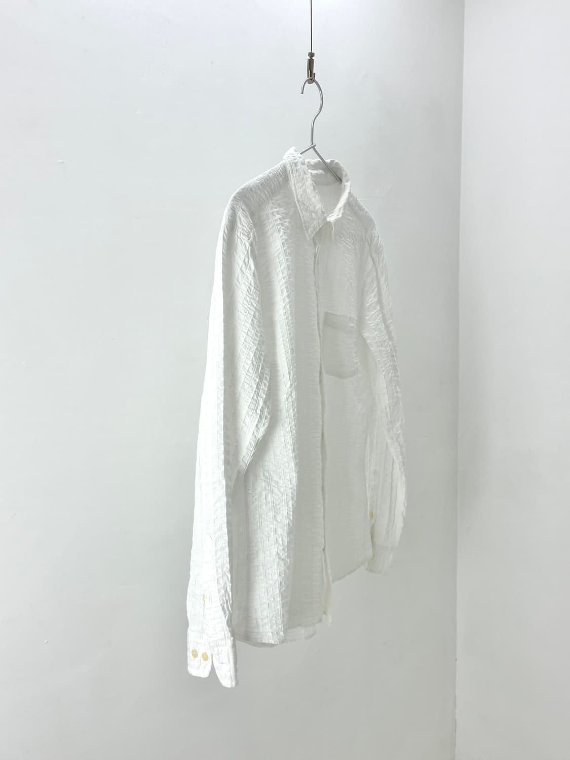 seersucker texture white shirt 상품이미지2