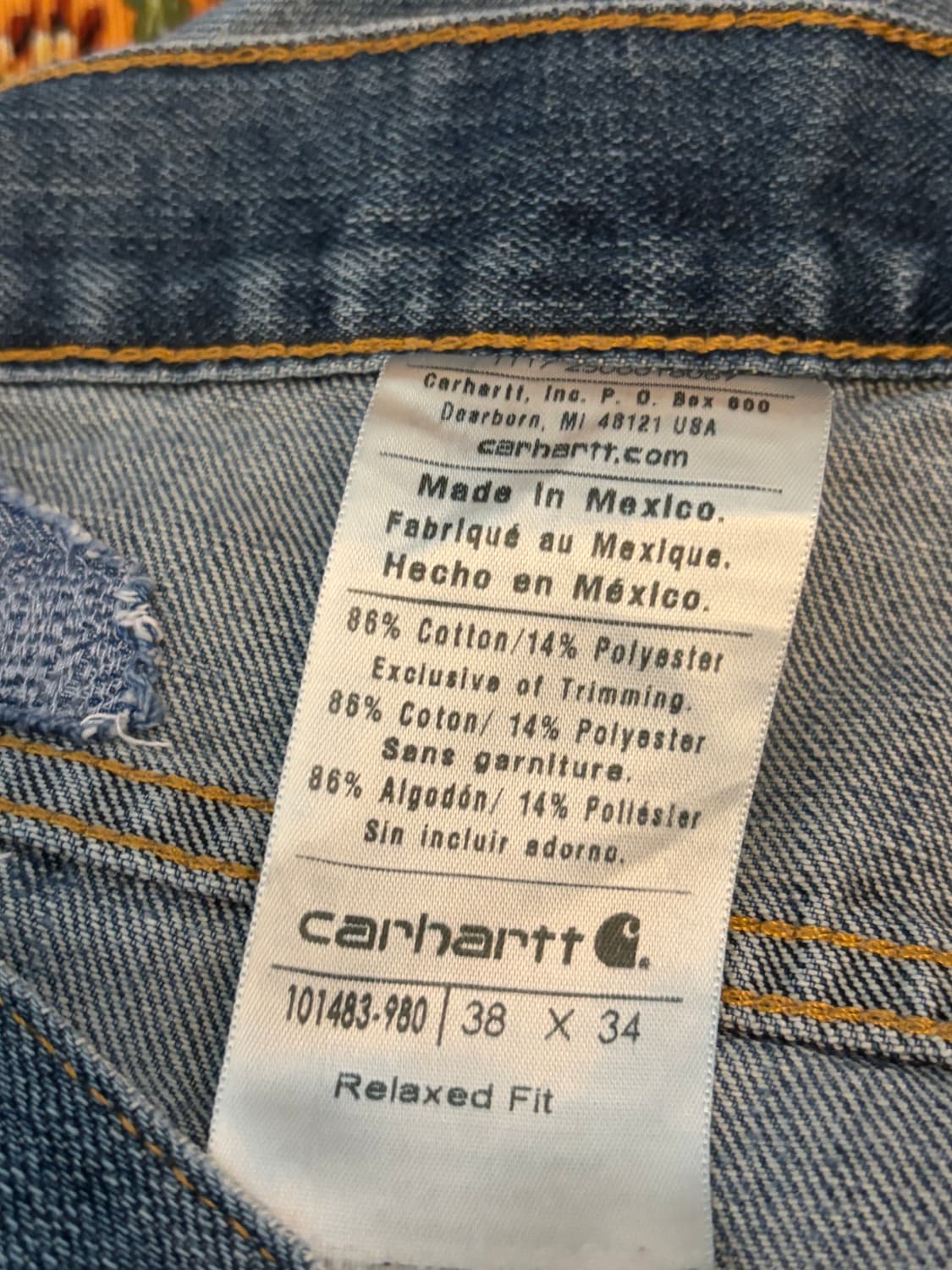 [38x34] 칼하트 본 BONE 커스텀 데님 상품이미지3