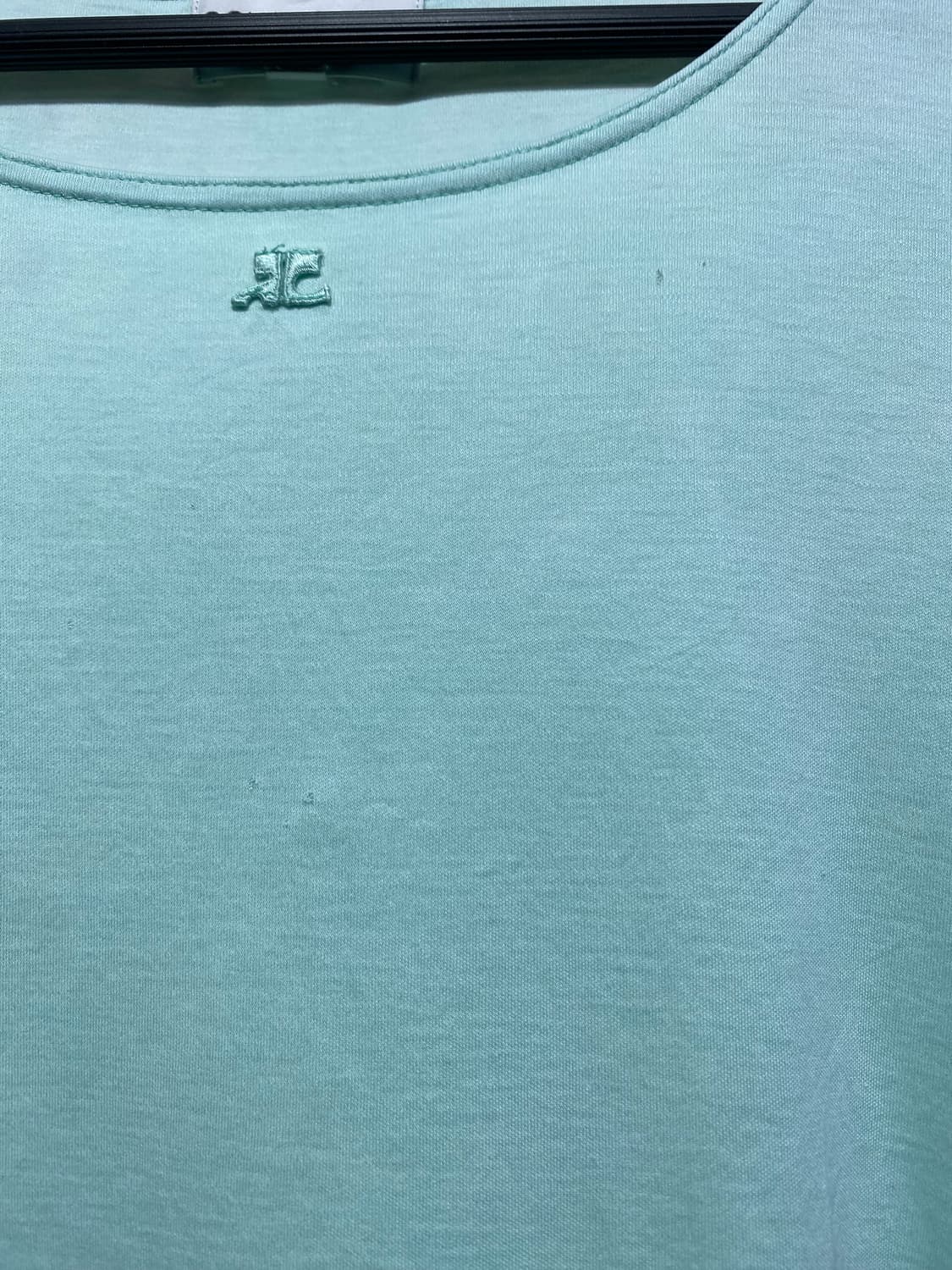 Courreges 로고 자수 민트 반팔티셔츠 상품이미지4