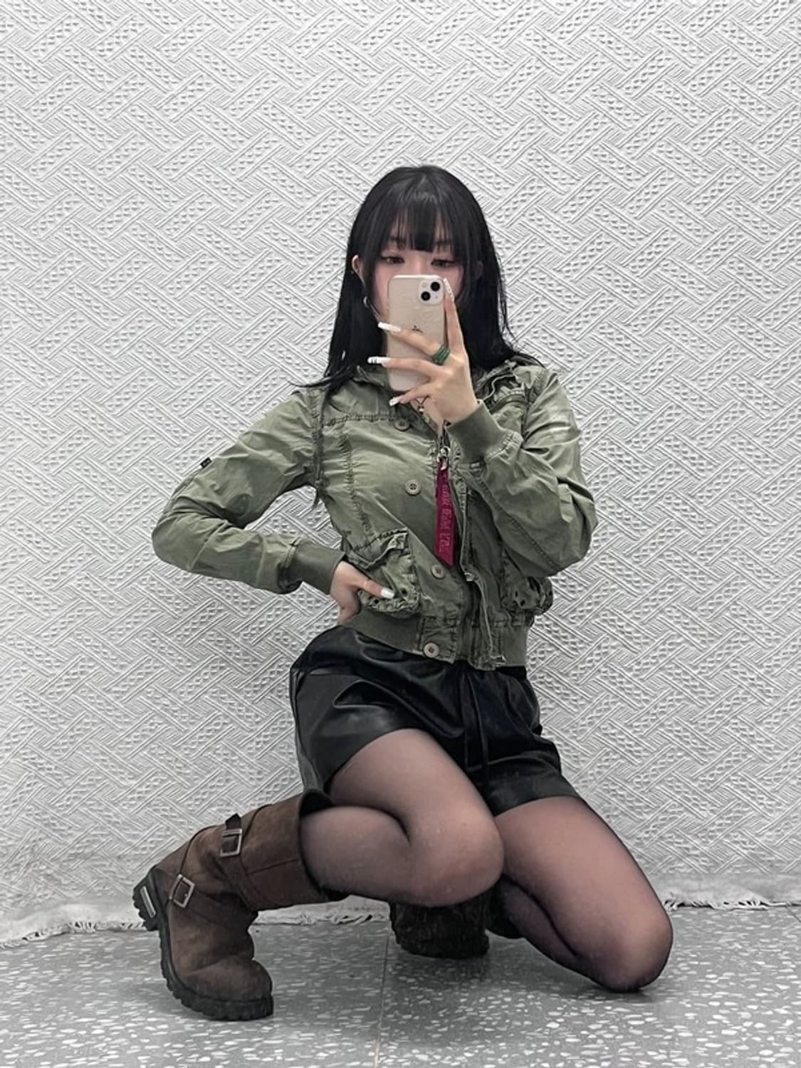 알파인더스트리 희귀 밀리터리 크롭 항공점퍼 자켓 XS C10838 상품이미지2