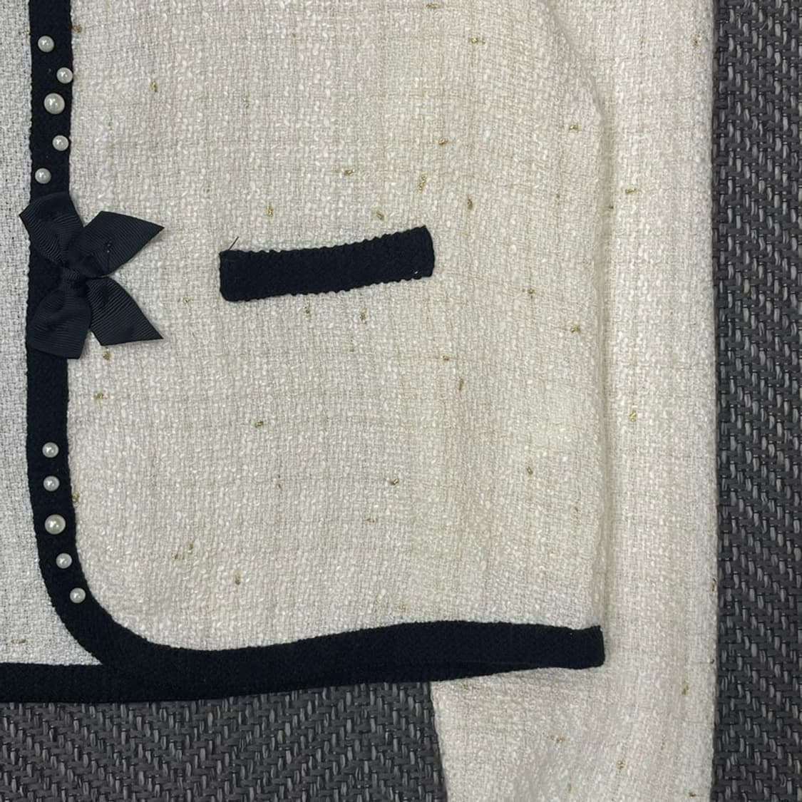 요코 진주 리본 디테일 트위드 자켓 v0303 상품이미지4