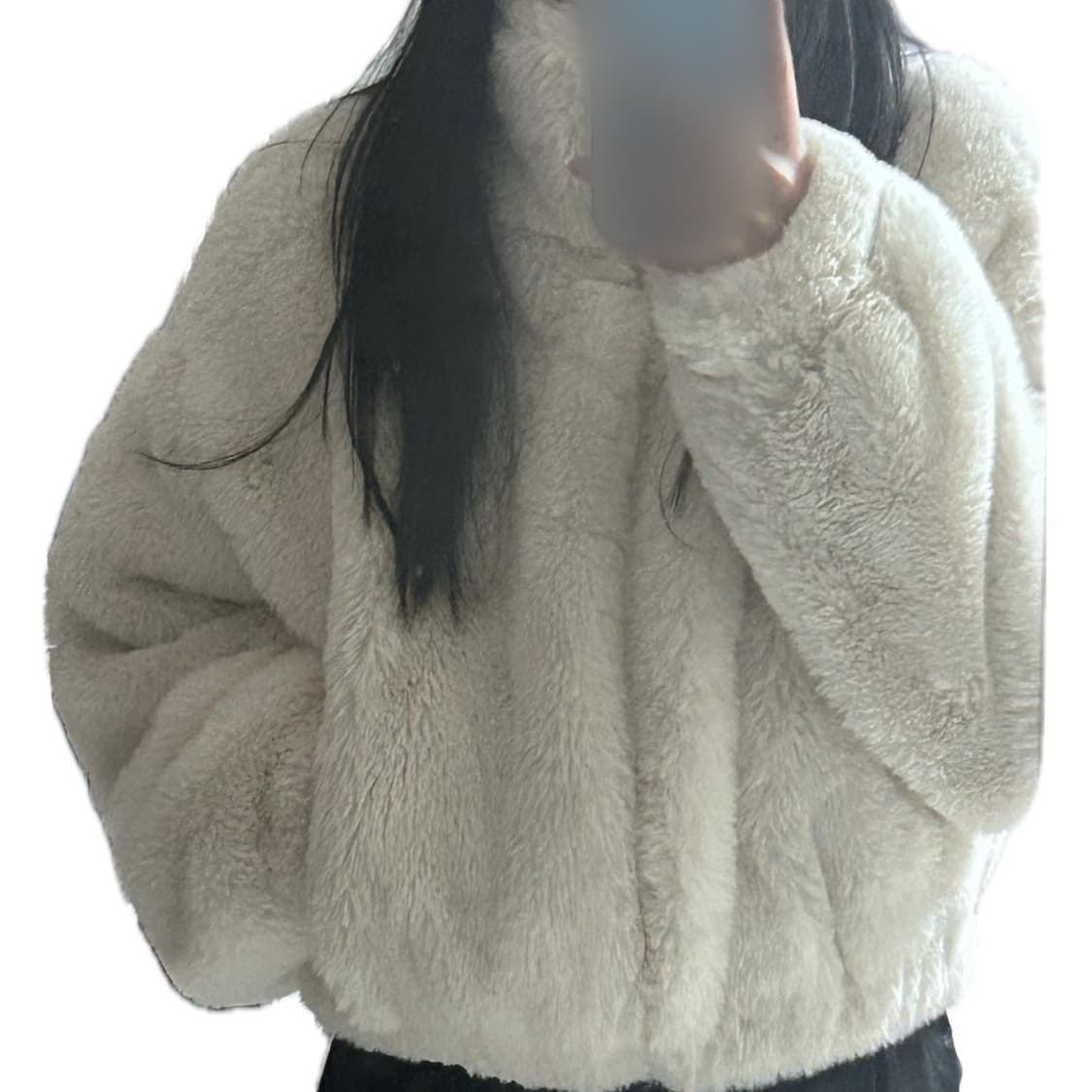 블랙업 세미크롭 퍼자켓 상품이미지2