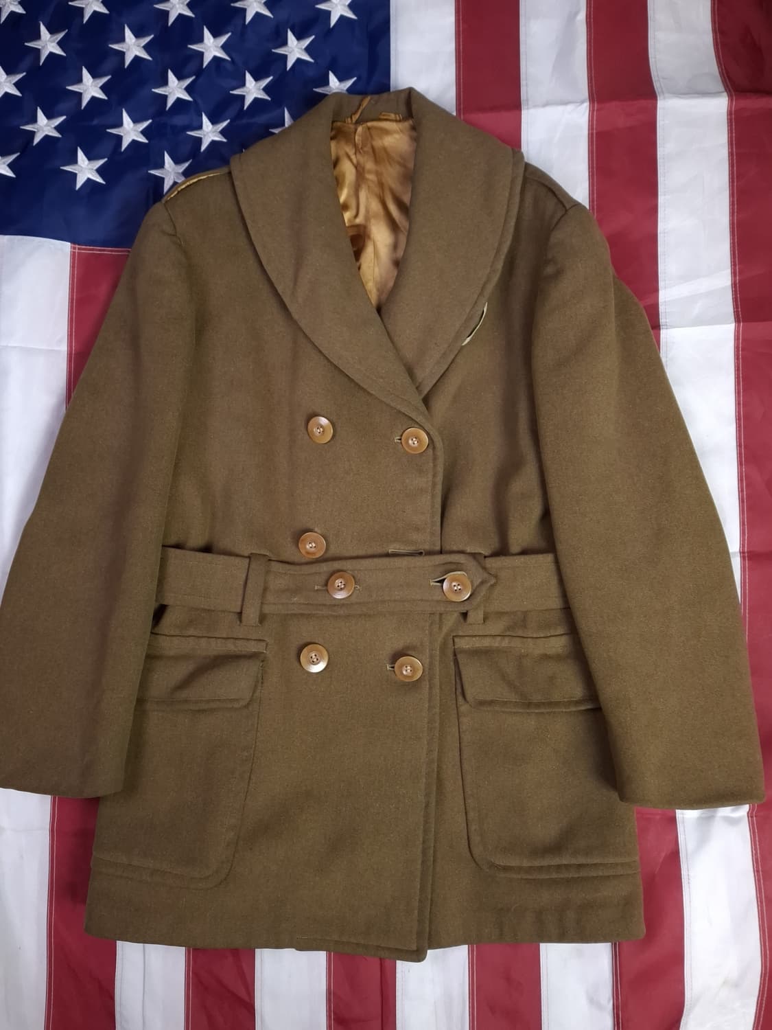 WW2 오리지날 미육군 장교용 매키노 울 코트 상품이미지2