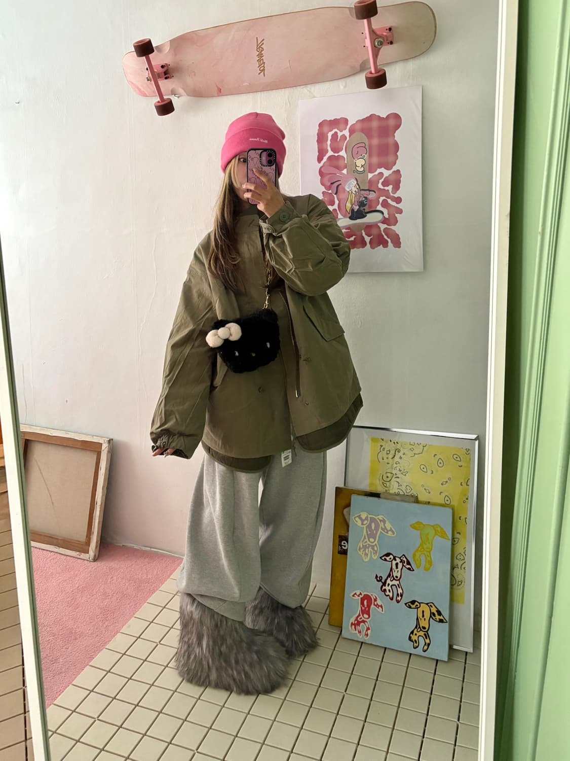 (내피포함) 3-way short coat 쇼트모즈코트 야상 상품이미지7