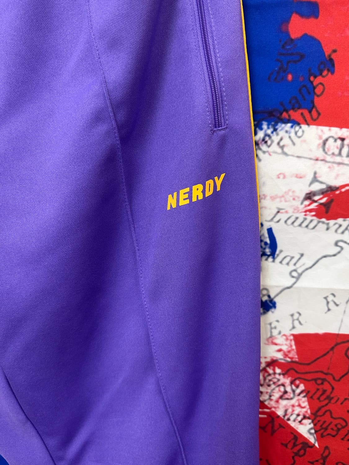 s급 널디 퍼플 옐로우 와이드 트레이닝팬츠 M95 상품이미지4