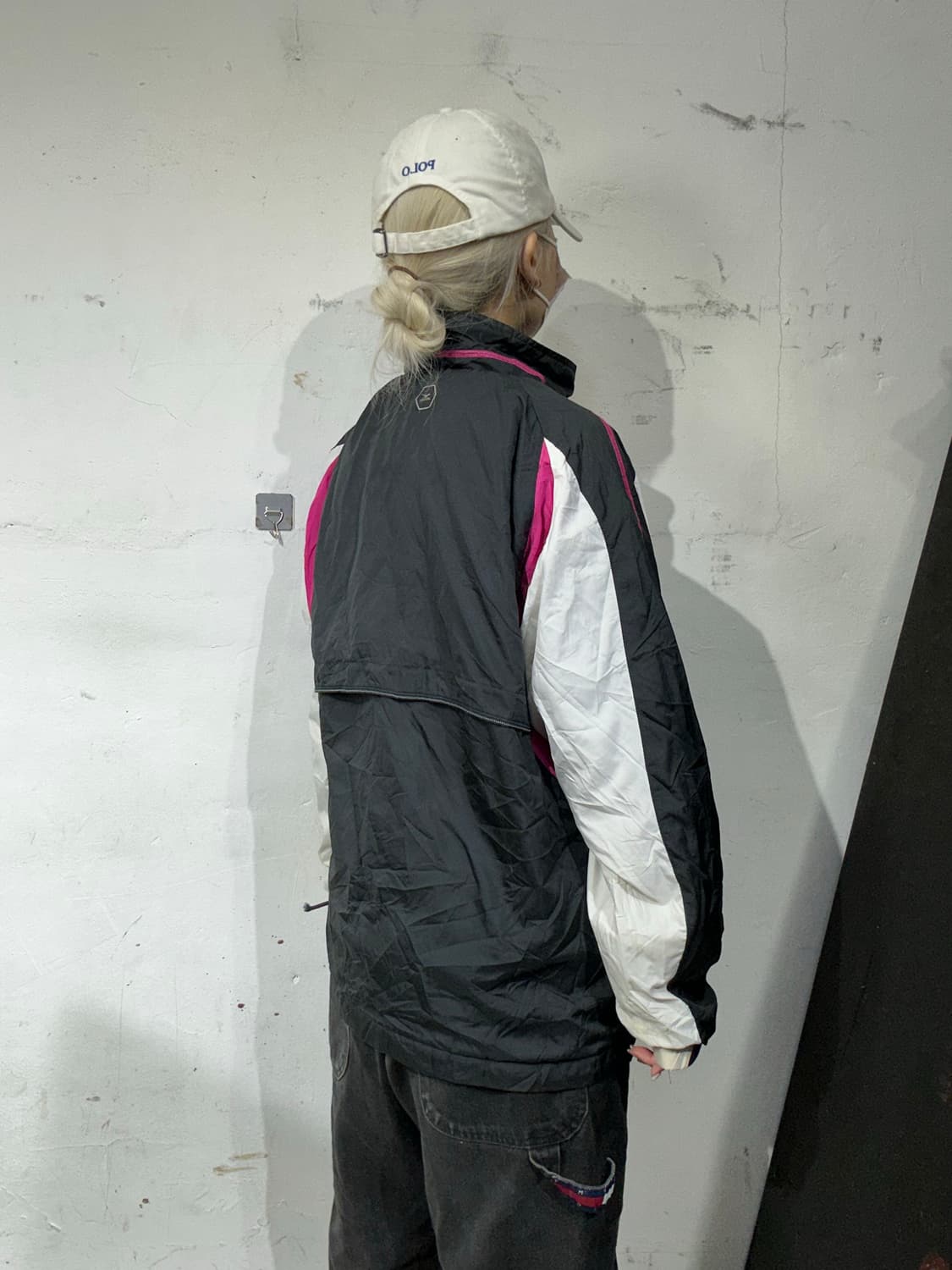 미즈노 차콜 화이트 사이드 라인 바람막이 자켓 S 상품이미지3