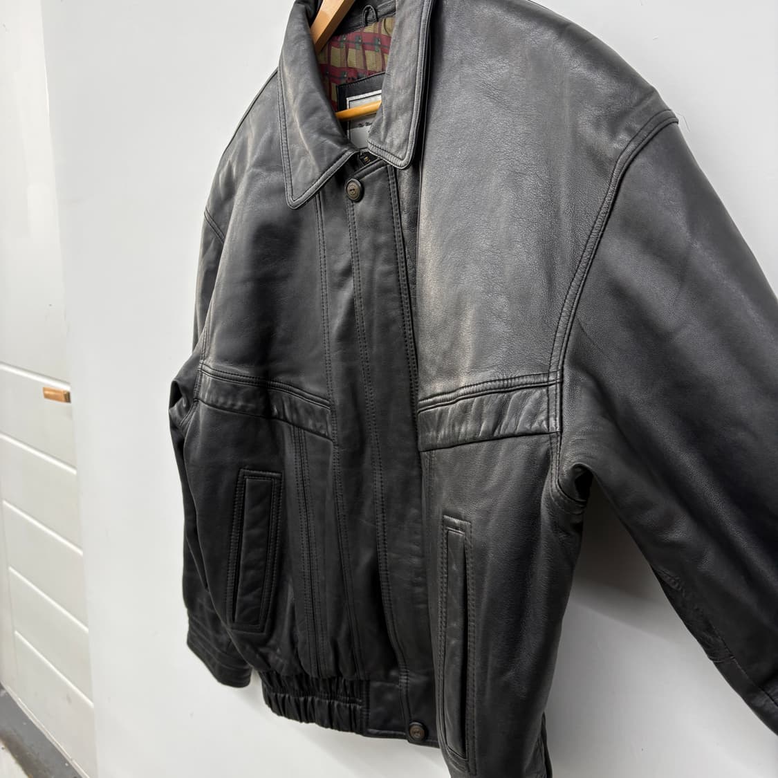 블랙 레더 양가죽 자켓 점퍼 남성XL 상품이미지3