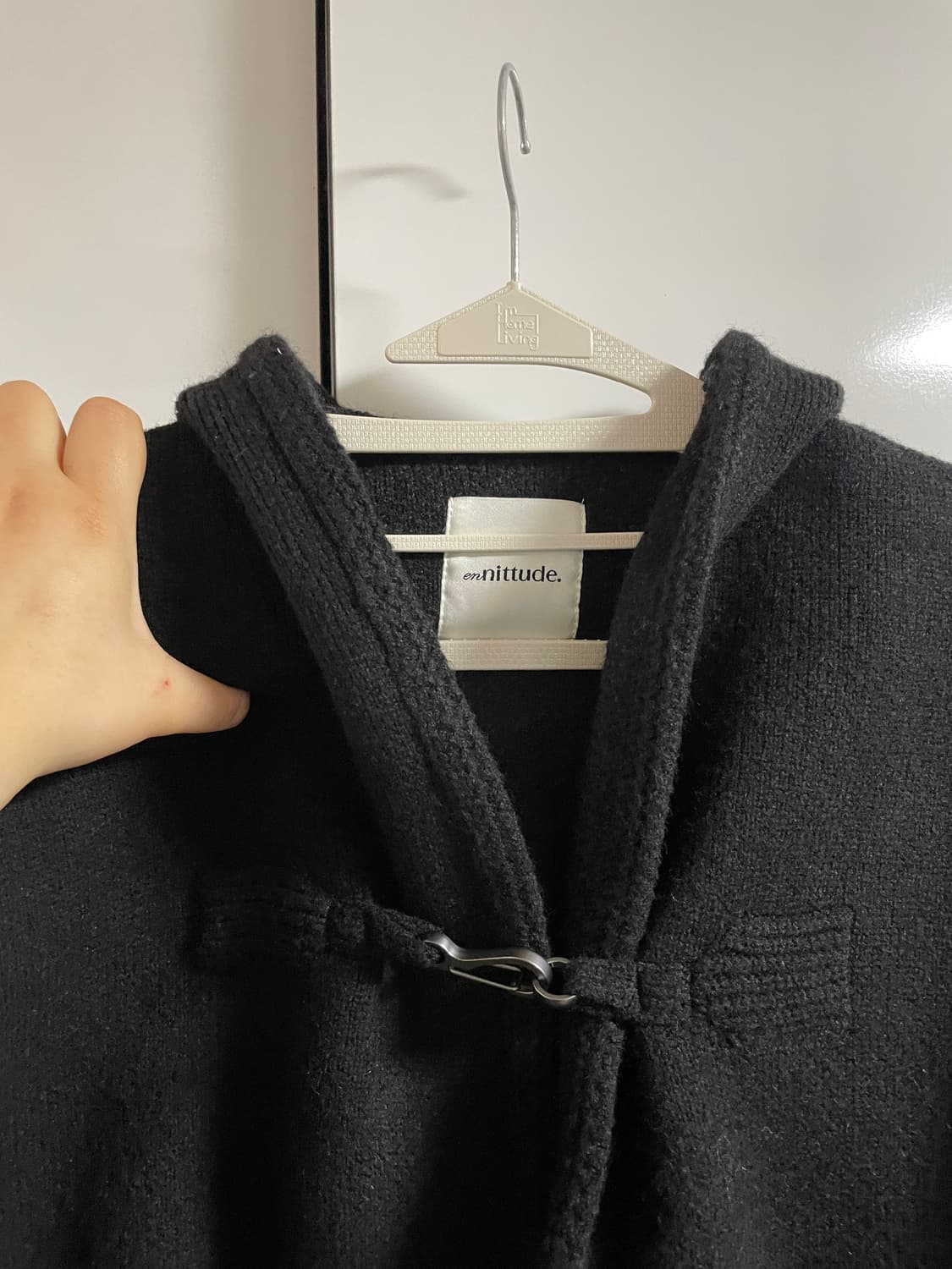 엔니튜드 후드 니트 숏 코트 상품이미지4