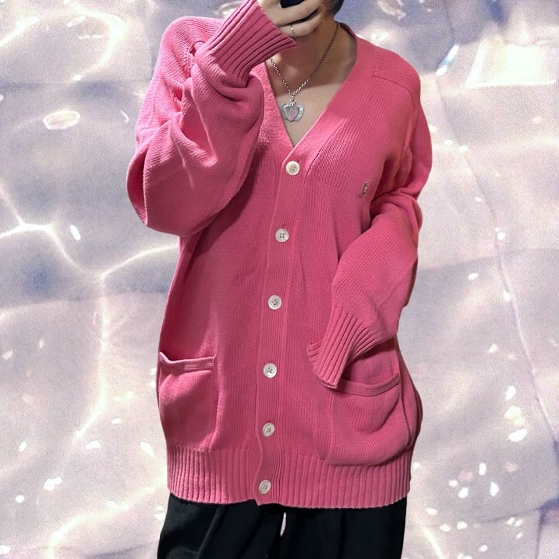 폴로 랄프로렌 오버핏 포켓 니트 가디건 핑크 100 L  상품이미지3