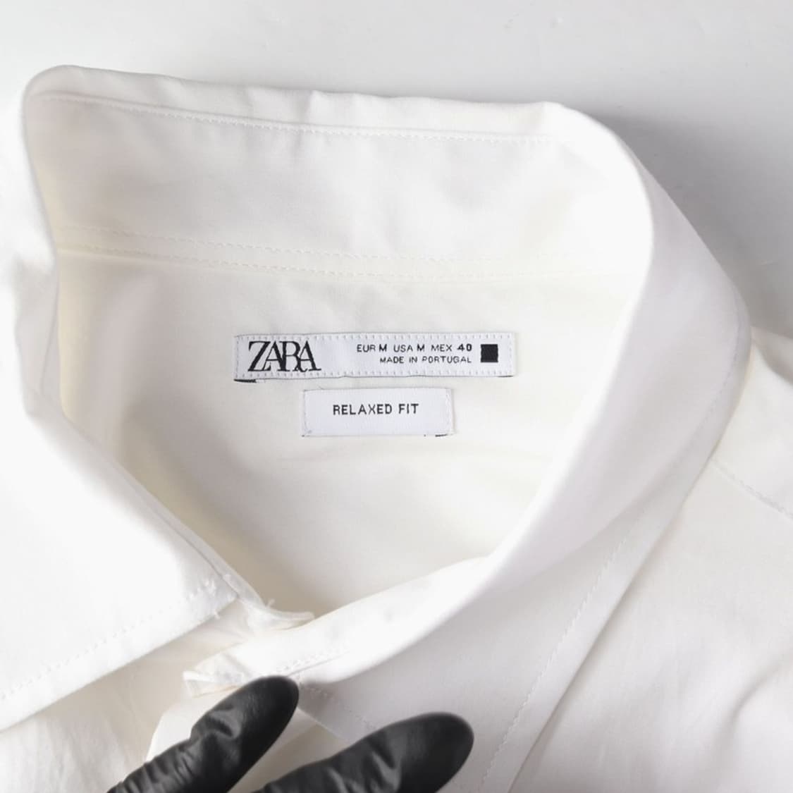 ZARA 릴렉스드핏 포켓 화이트 반팔 셔츠 M 상품이미지5