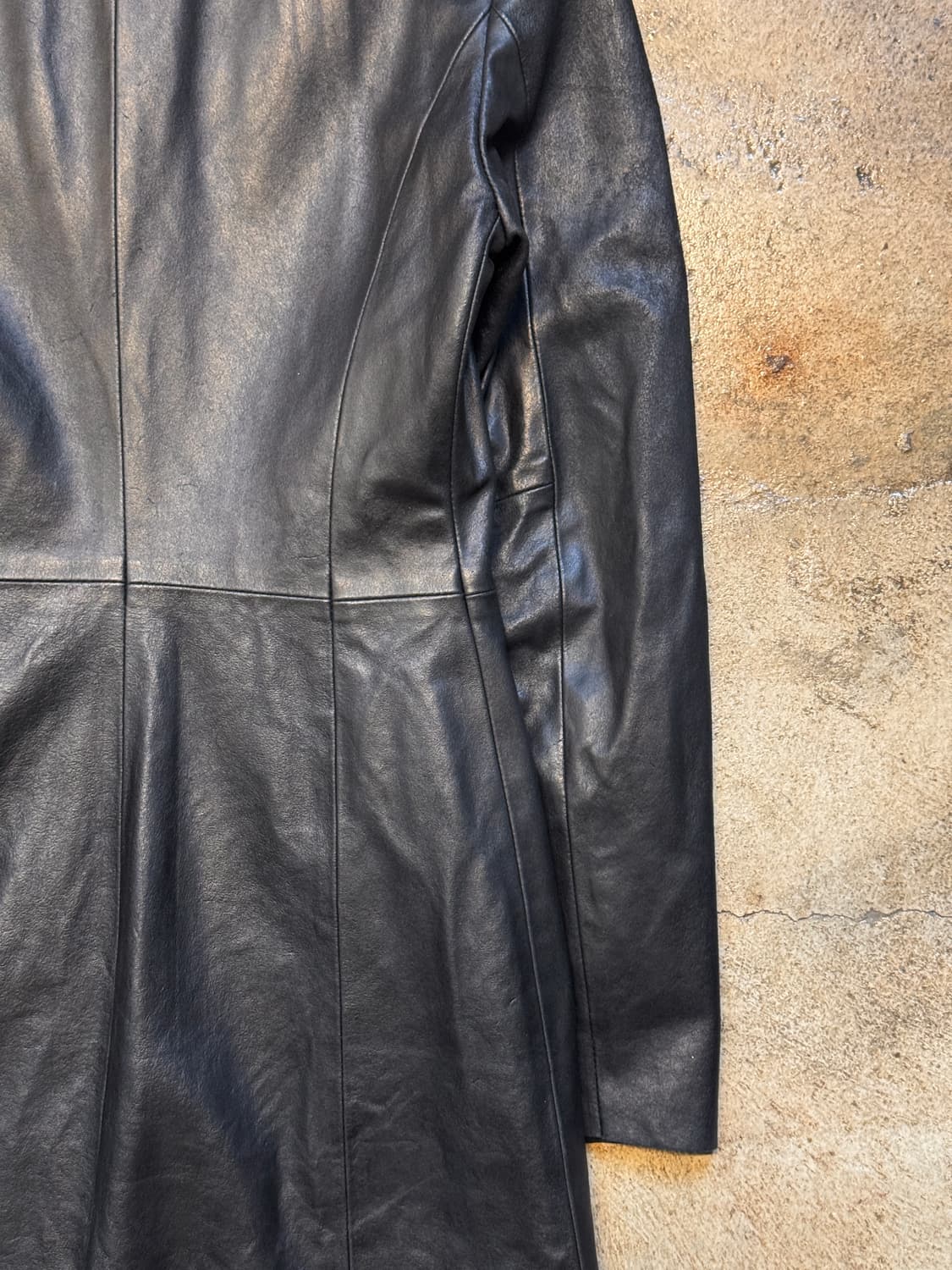 44-55 ) BENETTON Leather Flare Coat 상품이미지10