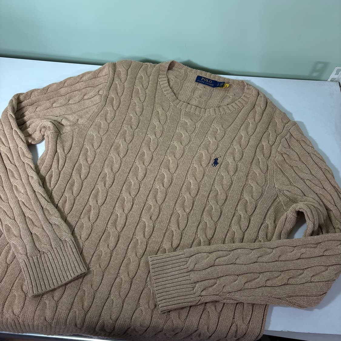 L 105 폴로 랄프로렌 베이지 꽈배기니트 상품이미지1